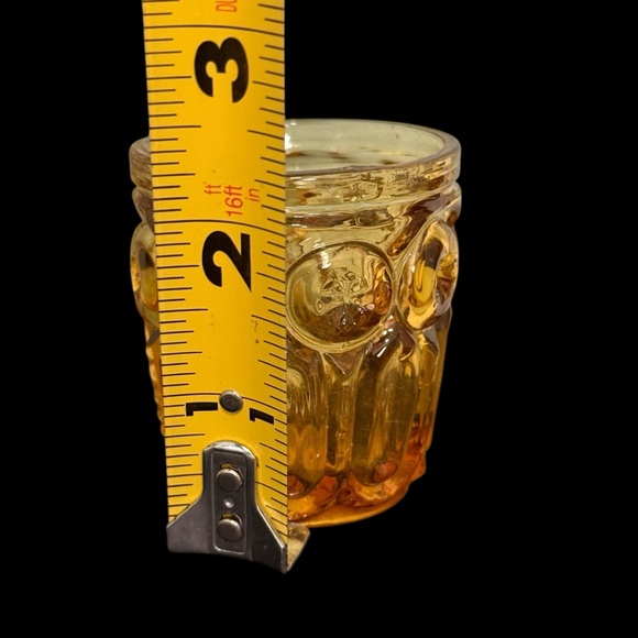 LE Smith Moon & Stars Amber Glass Shot Miniature Glasses Set 6 Vintage Barware - Picture 4 of 6